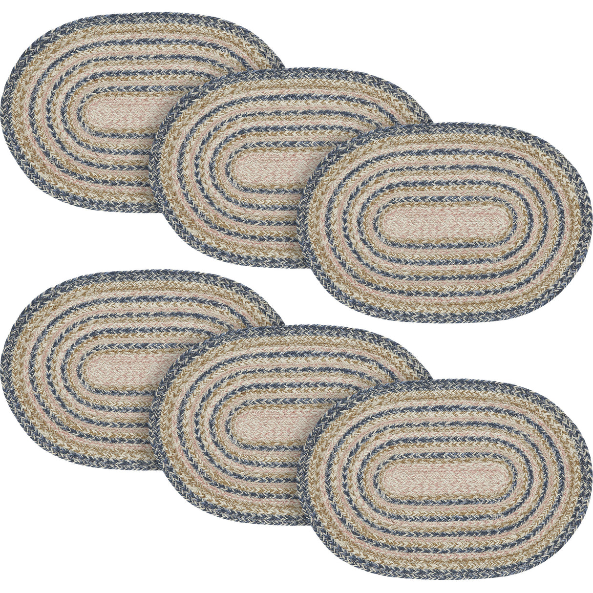 Kaila Jute Oval Placemat 13x19, 6 Pack 6 Pack