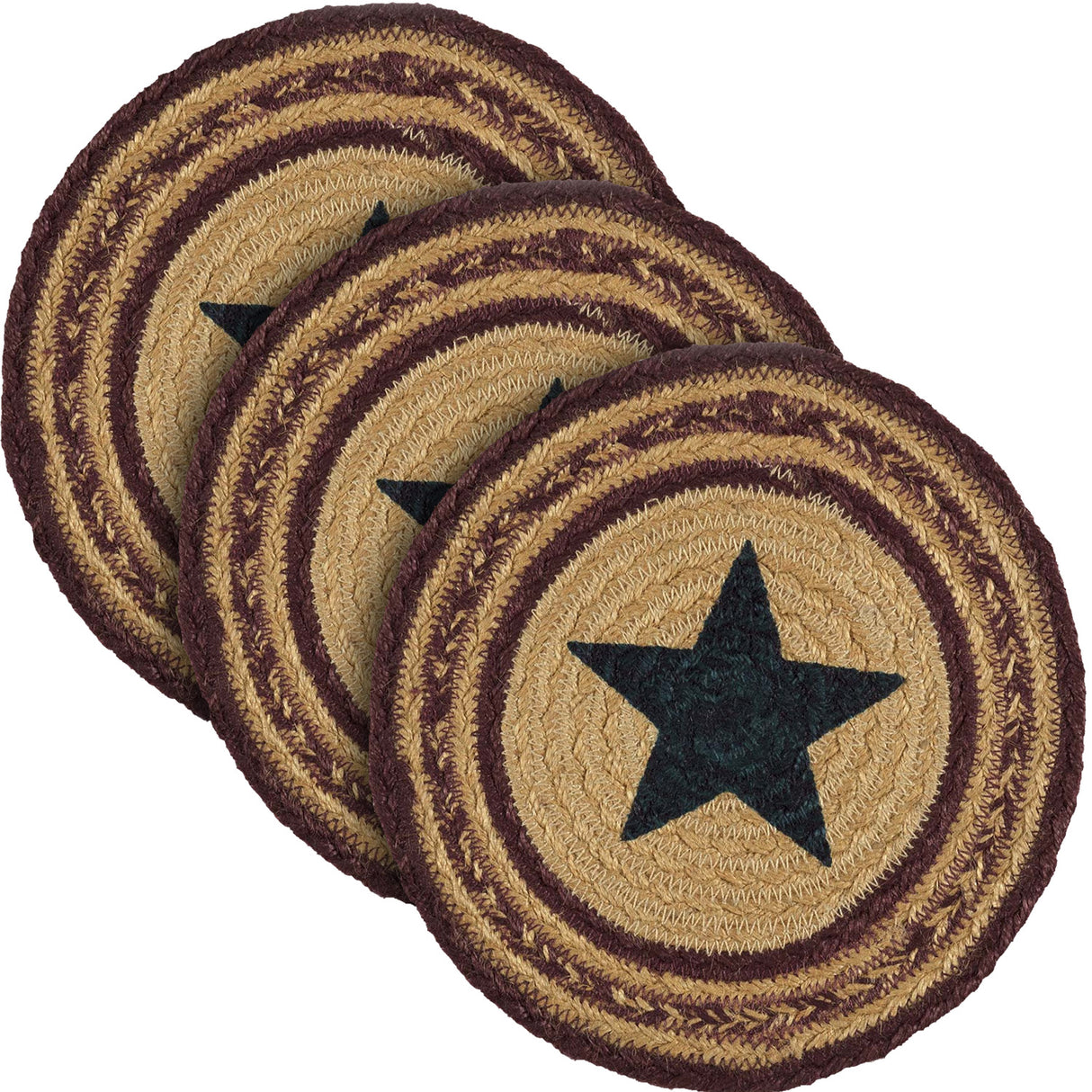 Potomac Jute Trivet Stencil Star 8, Set of 3