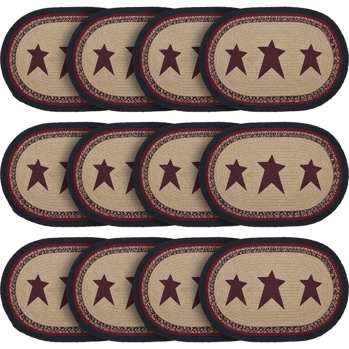 Connell Oval Placemat Stencil Stars 13x19, 12 Pack 12 Pack