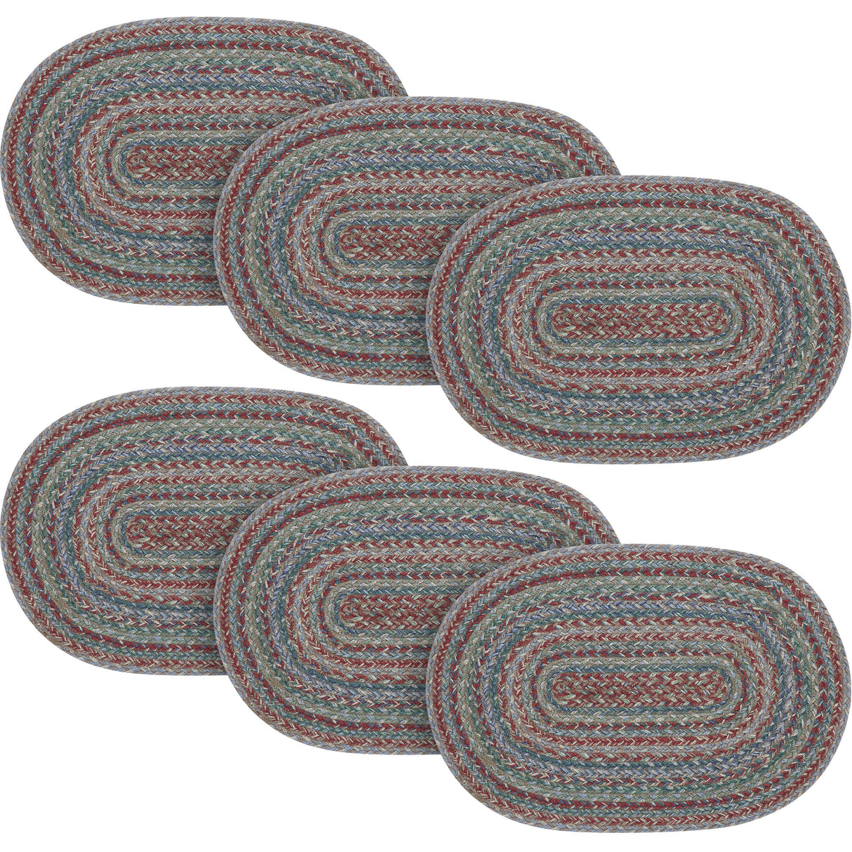 Multi Jute Oval Placemat 13x19, 6 Pack 6 Pack