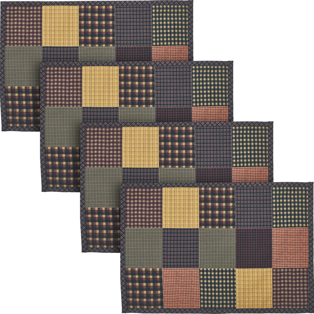 Heritage Farms Quilted Placemat Set of 2 13x19, 4 Pack