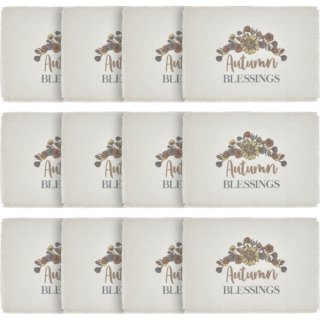 Bountifall Autumn Blessings Placemat Set of 2 13x19, 6 Pack 12 Pack