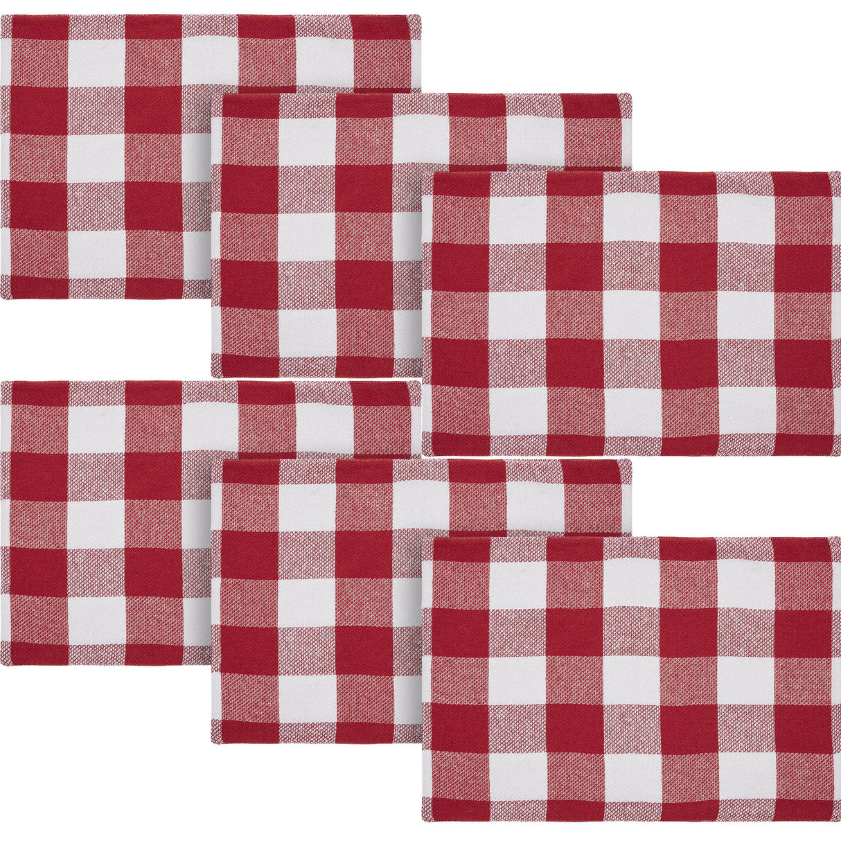 Annie Red Check Placemat Set of 2 13x19, 3 Pack 6 Pack