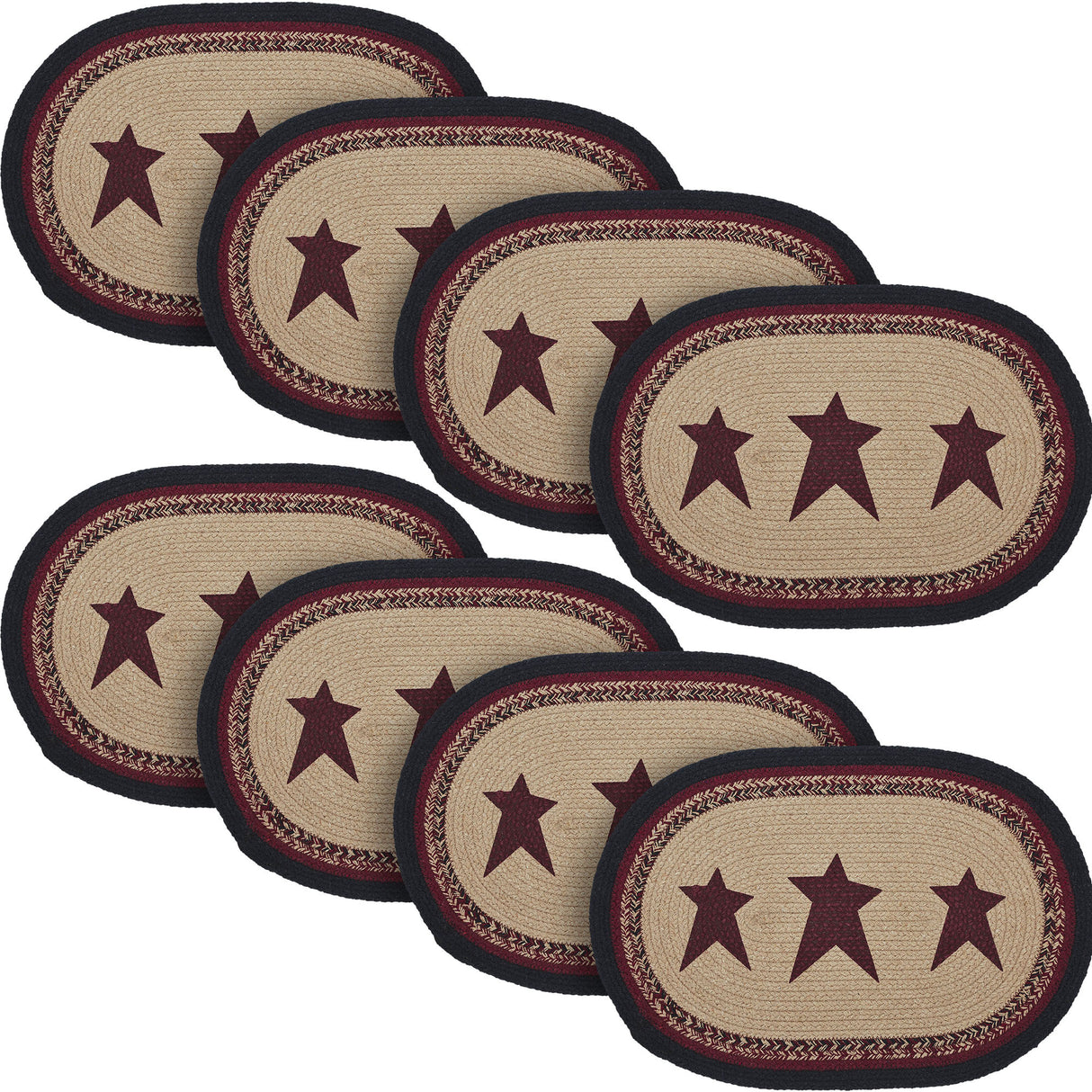 Connell Oval Placemat Stencil Stars 13x19, 8 Pack 8 Pack