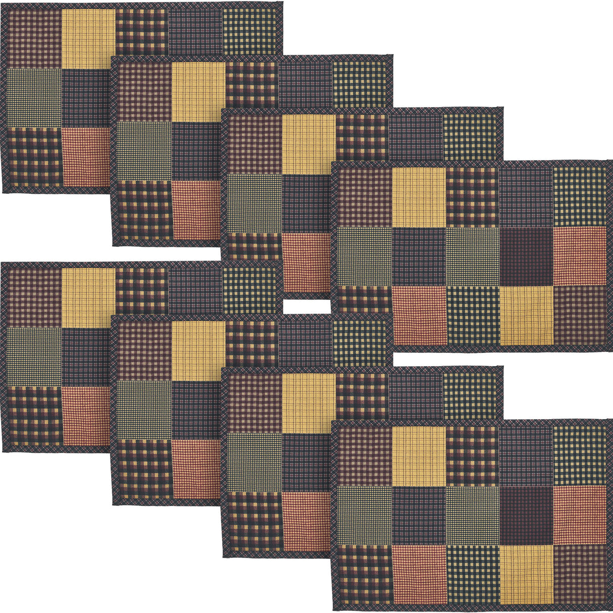 Heritage Farms Quilted Placemat Set of 2 13x19, 4 Pack 8 Pack