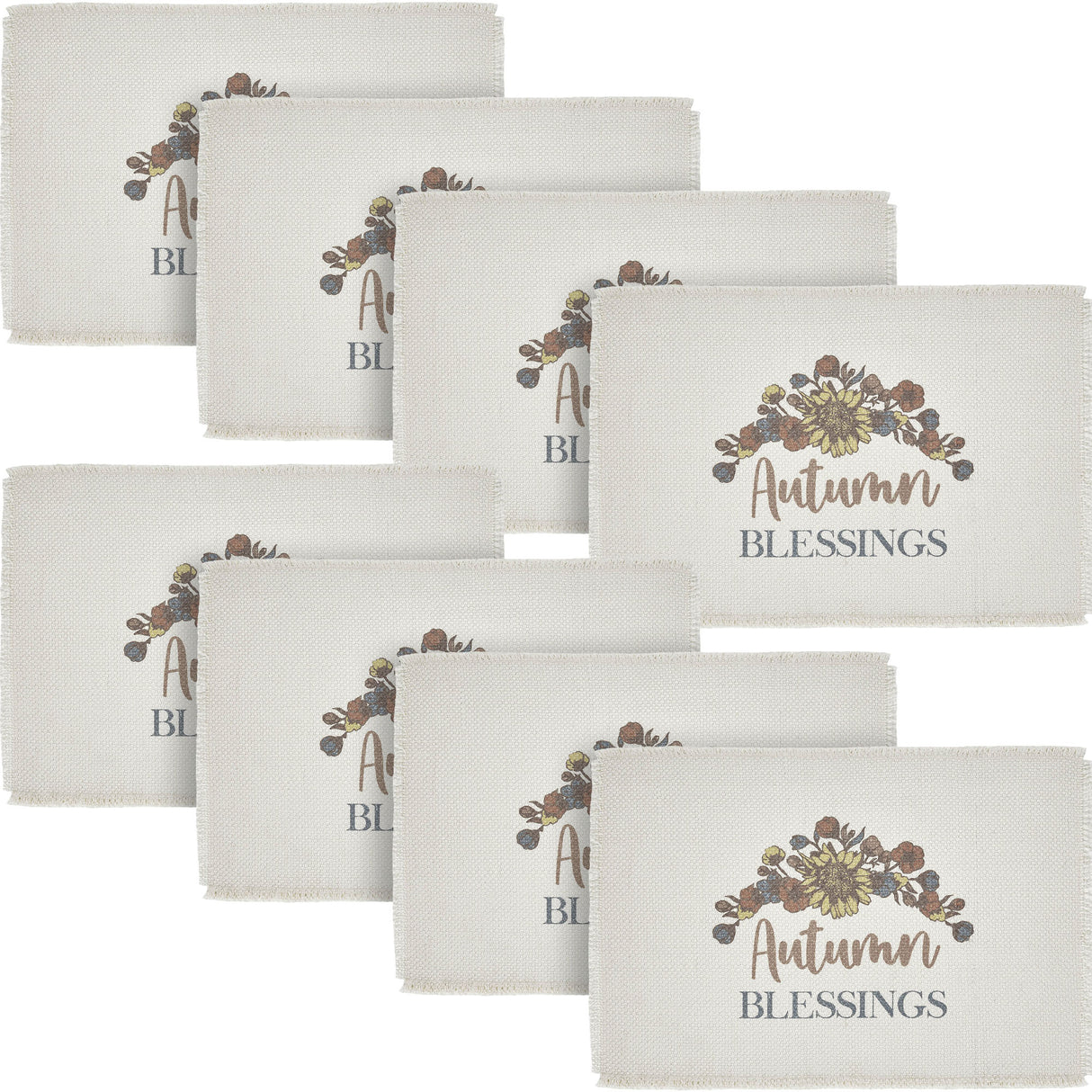 Bountifall Autumn Blessings Placemat Set of 2 13x19, 4 Pack 8 Pack
