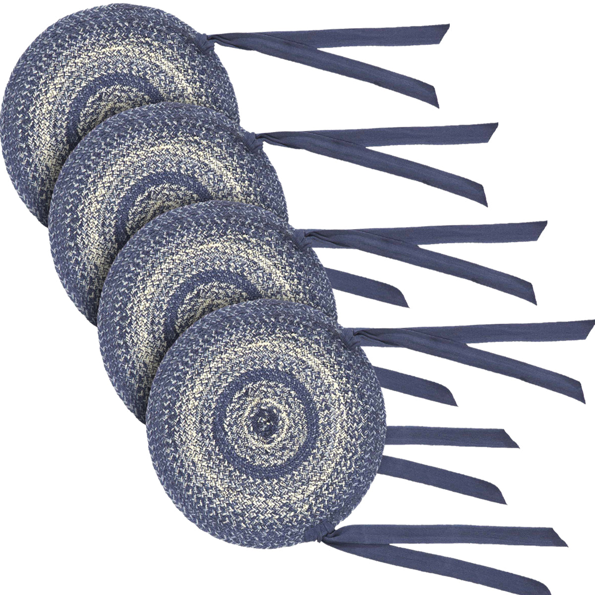 Great Falls Blue 15 Inch Jute Chair Pad