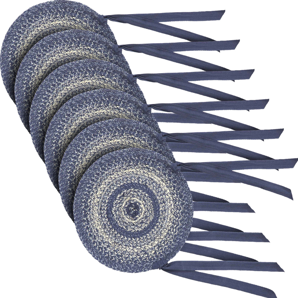 Great Falls Blue 15 Inch Jute Chair Pad