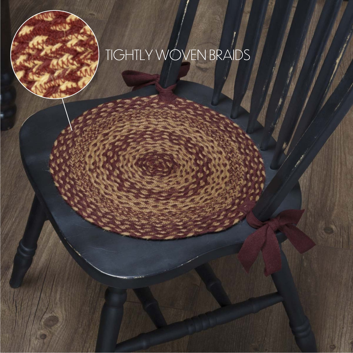 30563-Burgundy-Tan-Jute-Chair-Pad-15-inch-Diameter-Set-of-6-image-2