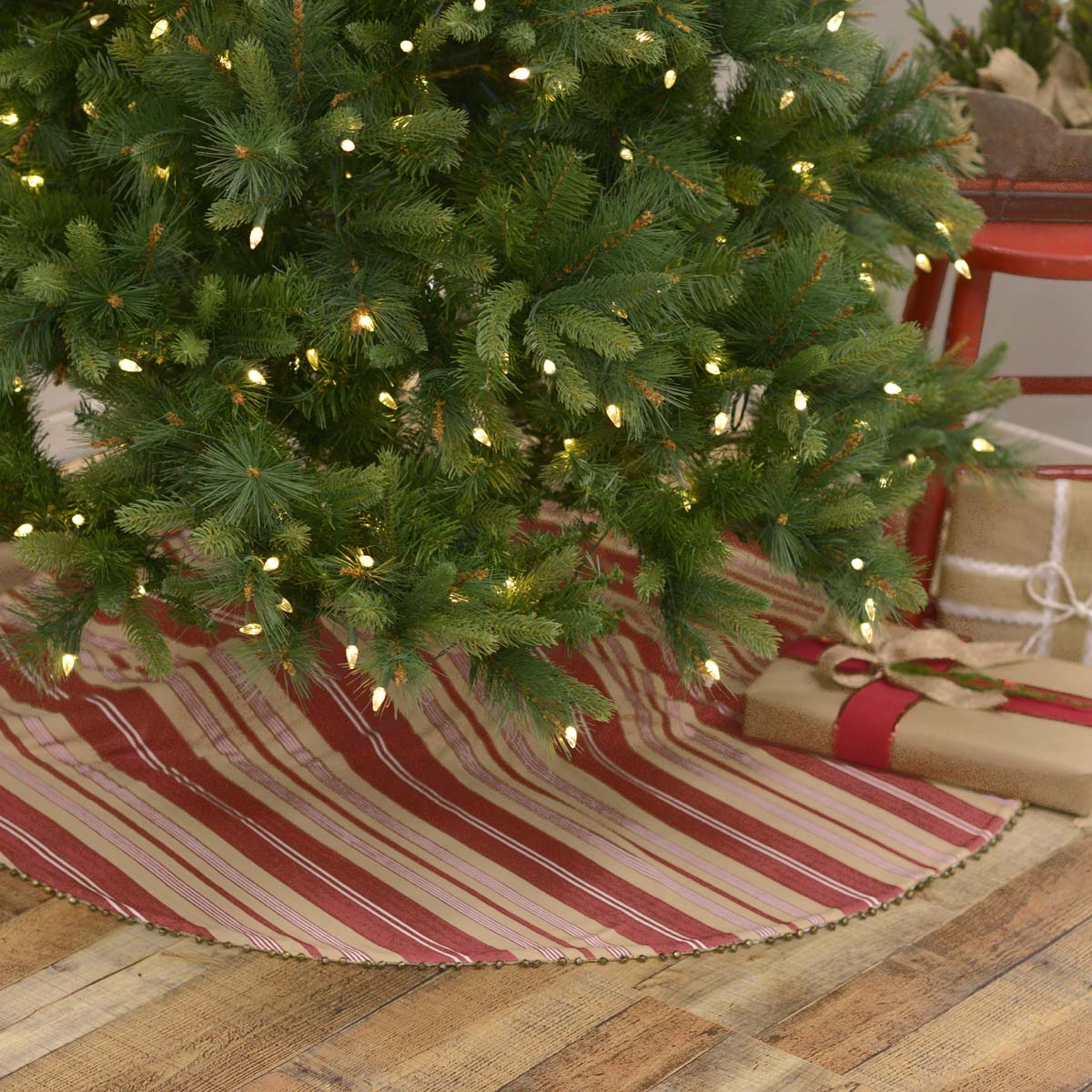 Striped sales tree skirt