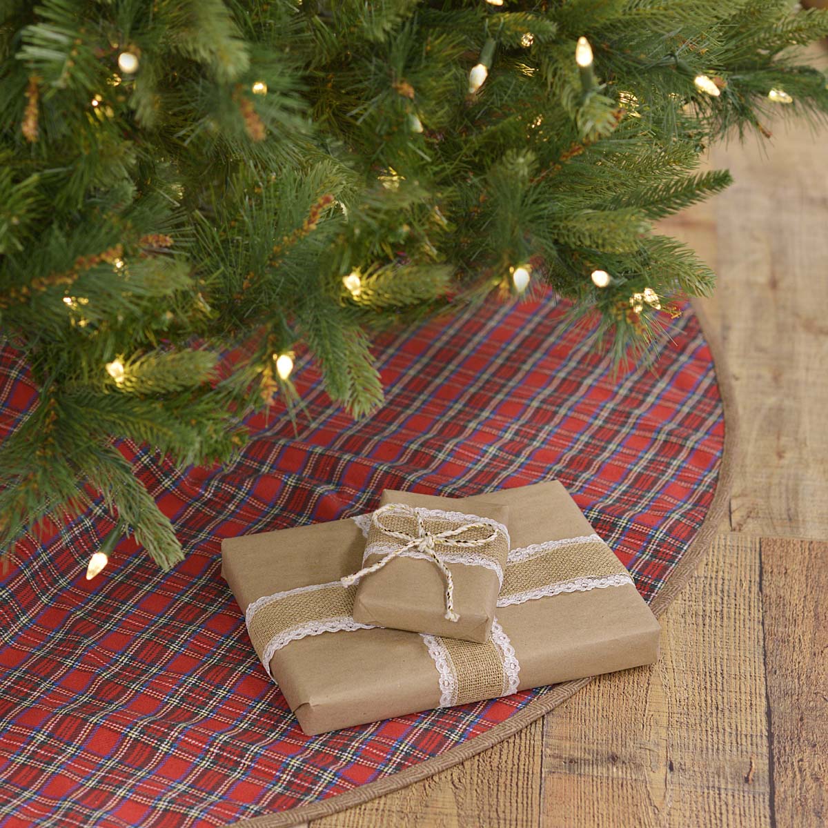 Blue plaid tree clearance skirt