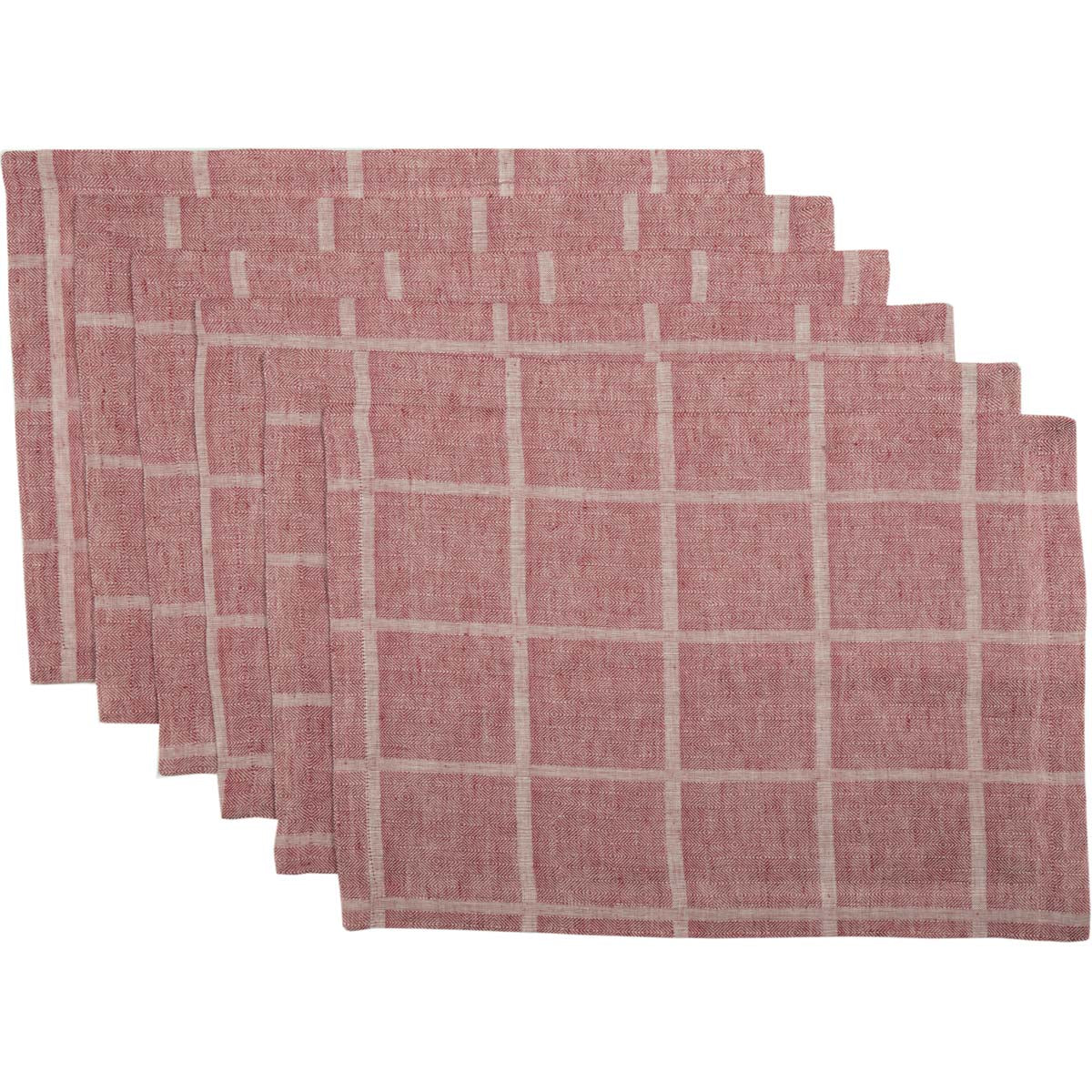33319-Julie-Red-Plaid-Placemat-Set-of-6-12x18-image-2
