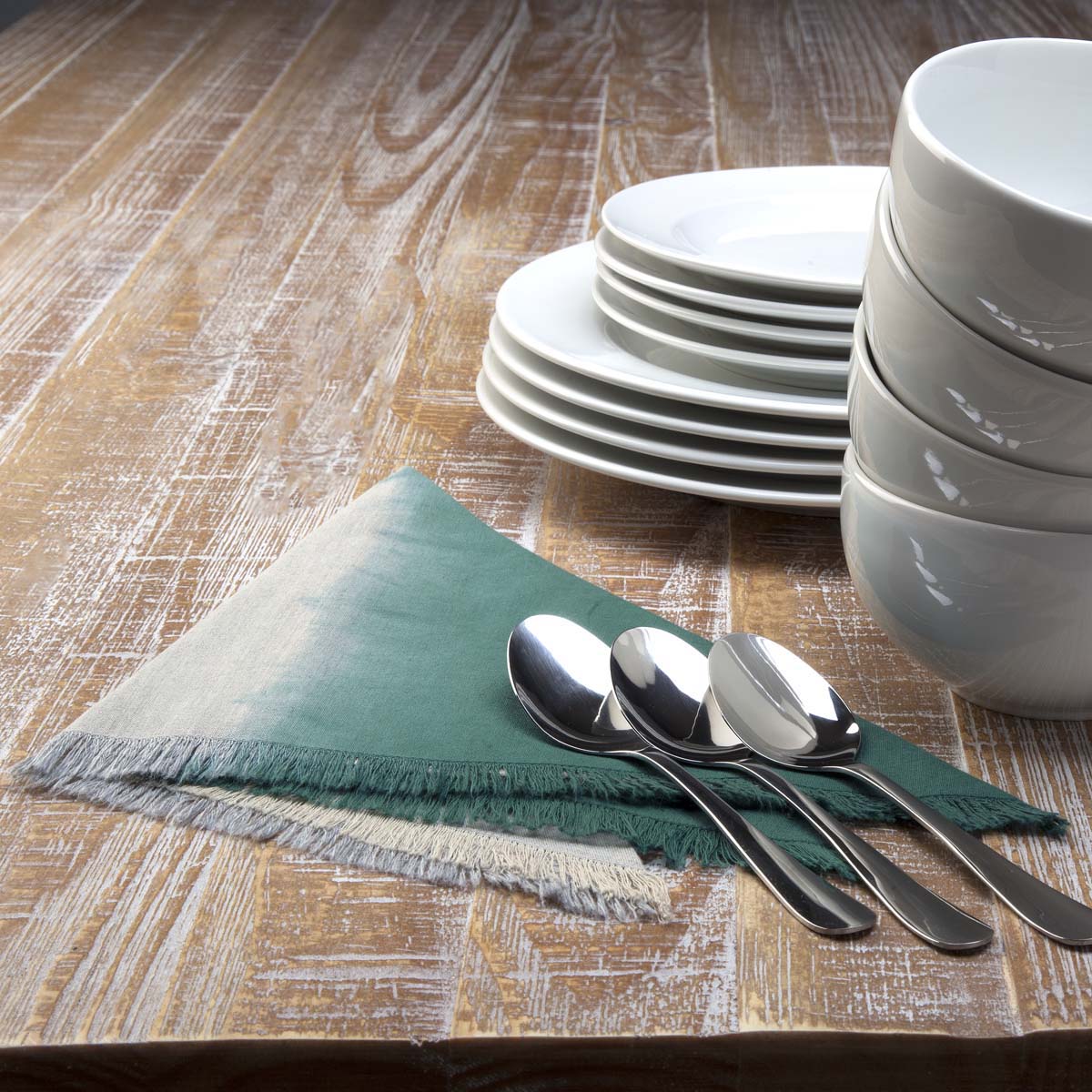 Green linen napkins - Beanchy