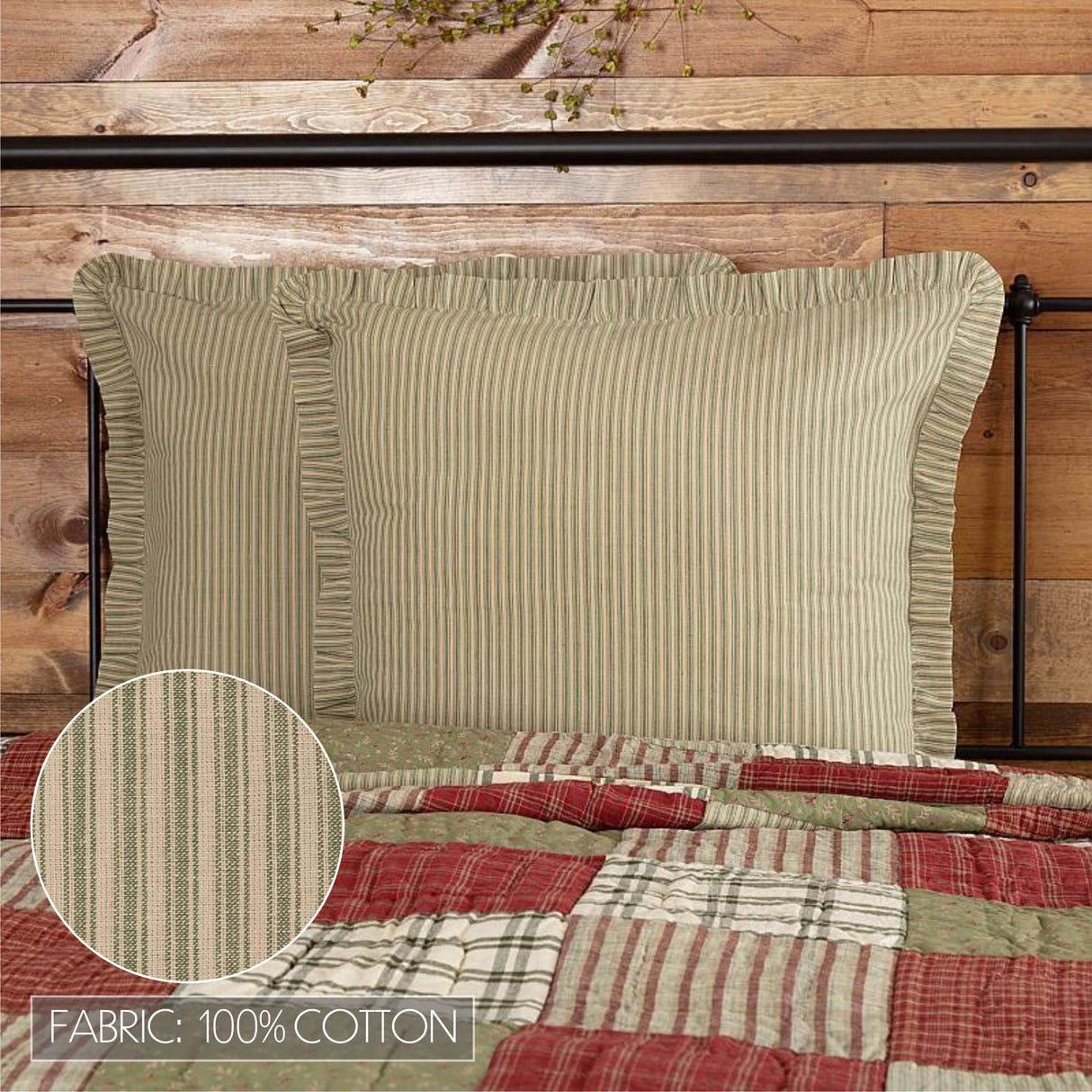 50301-Prairie-Winds-Green-Ticking-Stripe-Euro-Sham-26x26-image-2