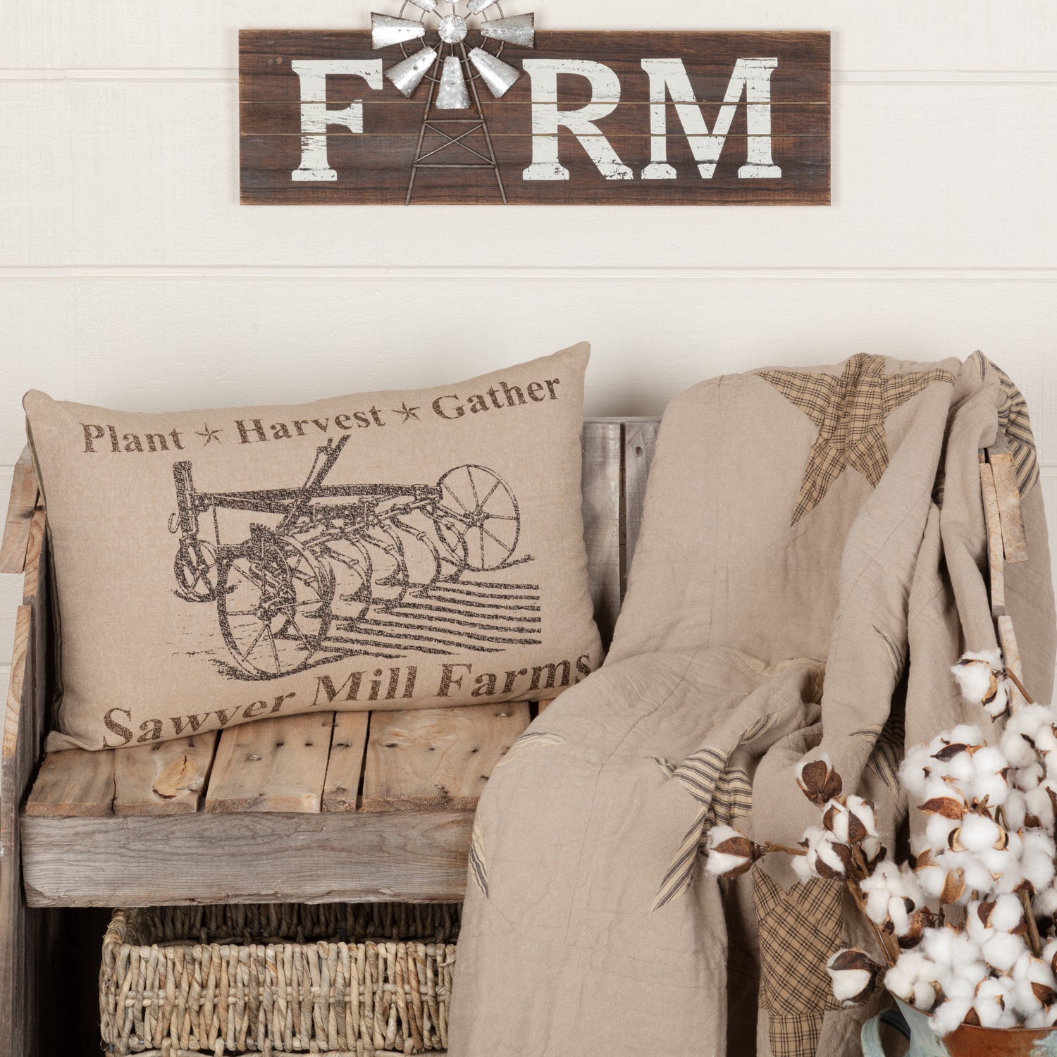 Sawyer Mill Farmhouse 14 x 22 Pillow, Brown