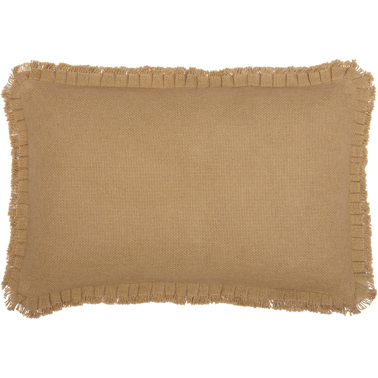 Burlap Pillow with Fringed Ruffle