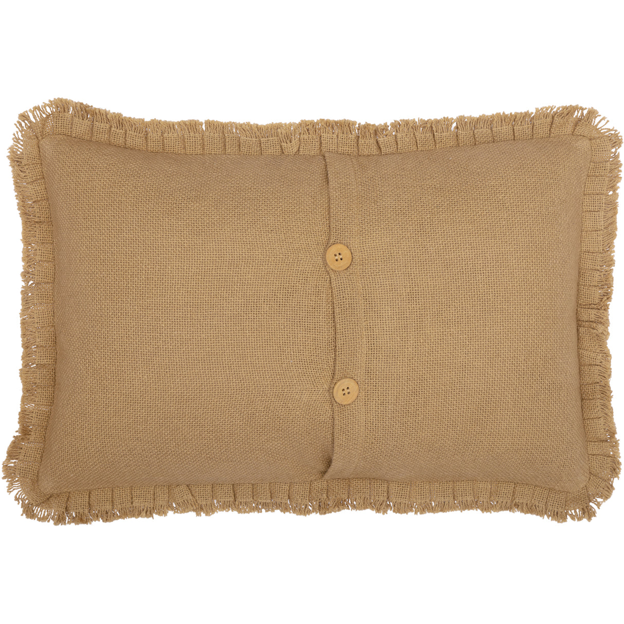 Burlap Pillow with Fringed Ruffle