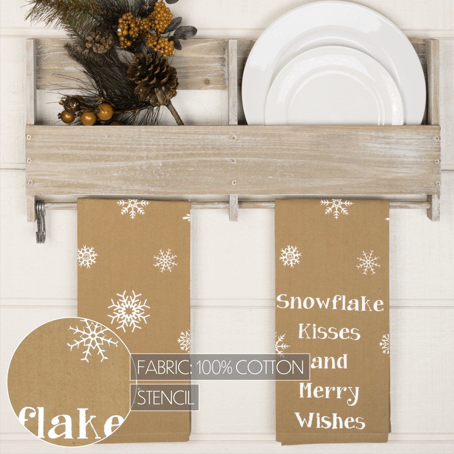 57390-Snowflake-Burlap-Natural-Snowflake-Kisses-Tea-Towel-Set-of-2-19x28-image