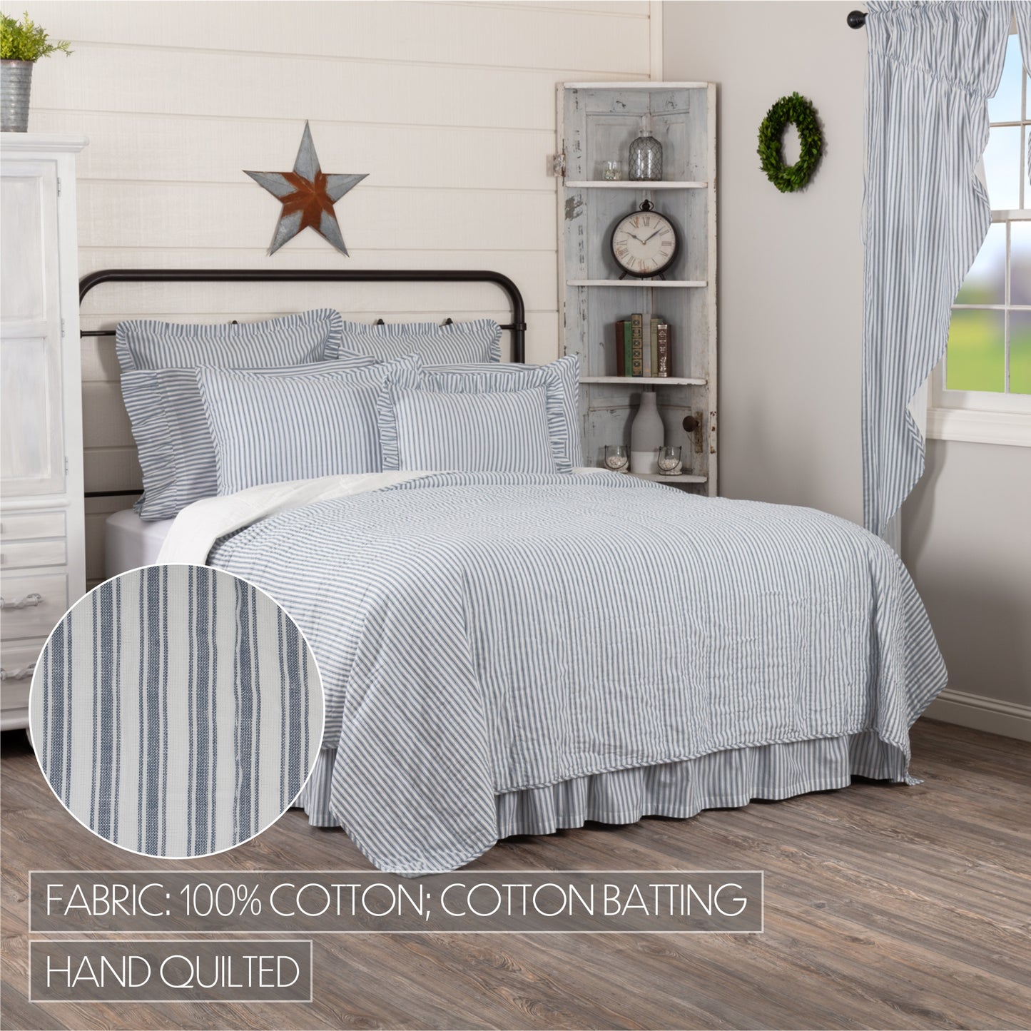 51904-Sawyer-Mill-Blue-Ticking-Stripe-Twin-Quilt-Coverlet-68Wx86L-image-1
