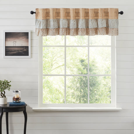 70153-Kaila-Ticking-Gold-Ruffled-Valance-16x72-image-1