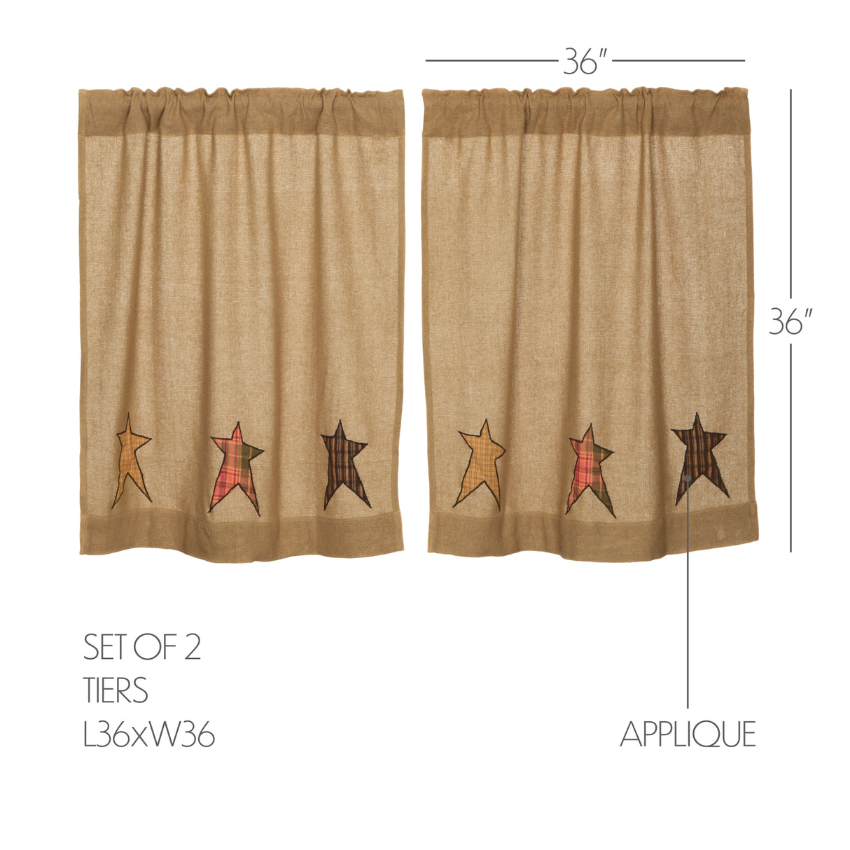 21612-Stratton-Burlap-Applique-Star-Tier-Set-of-2-L36xW36-image-1