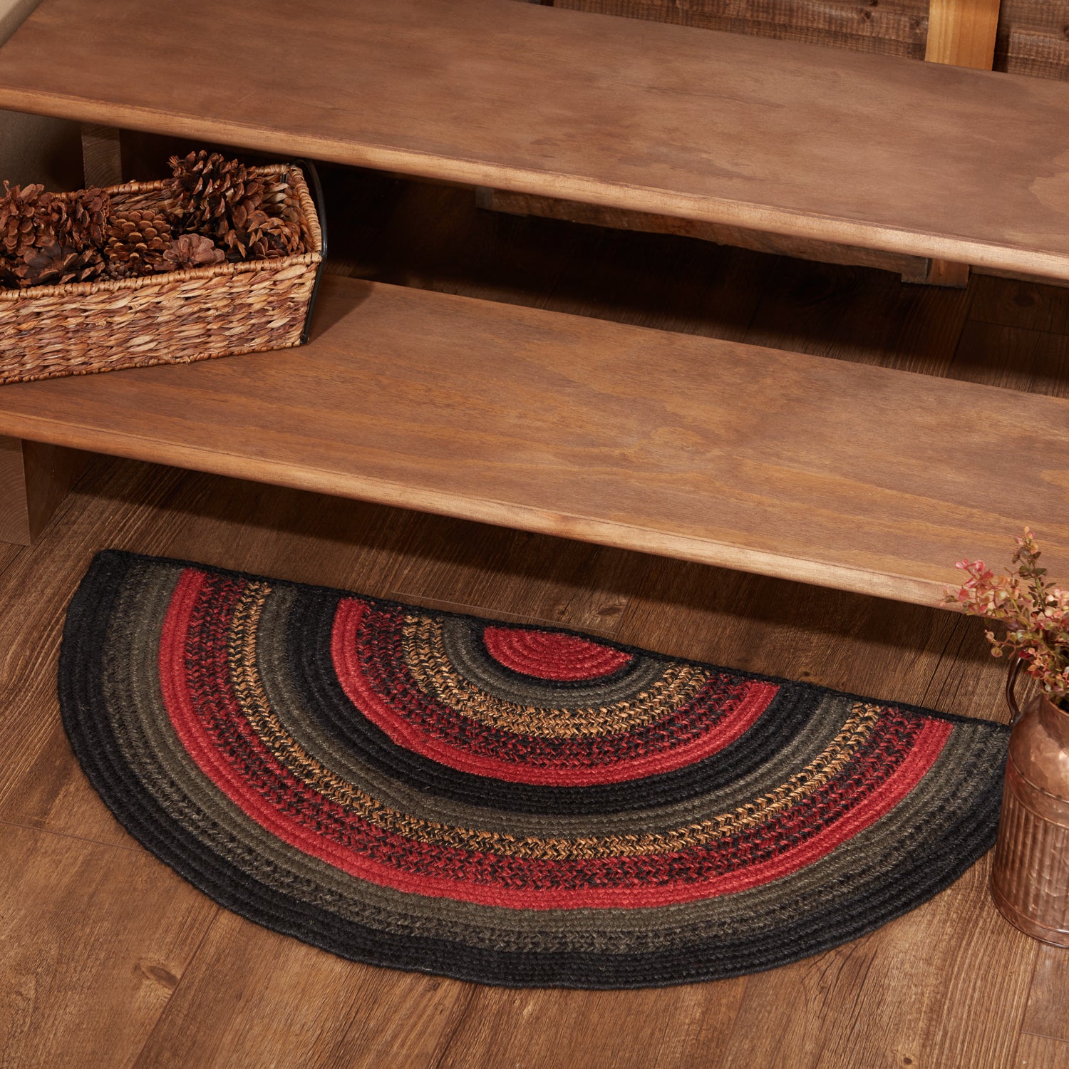 VHC Brands Natural Jute Rug Oval w/ Pad 36x60