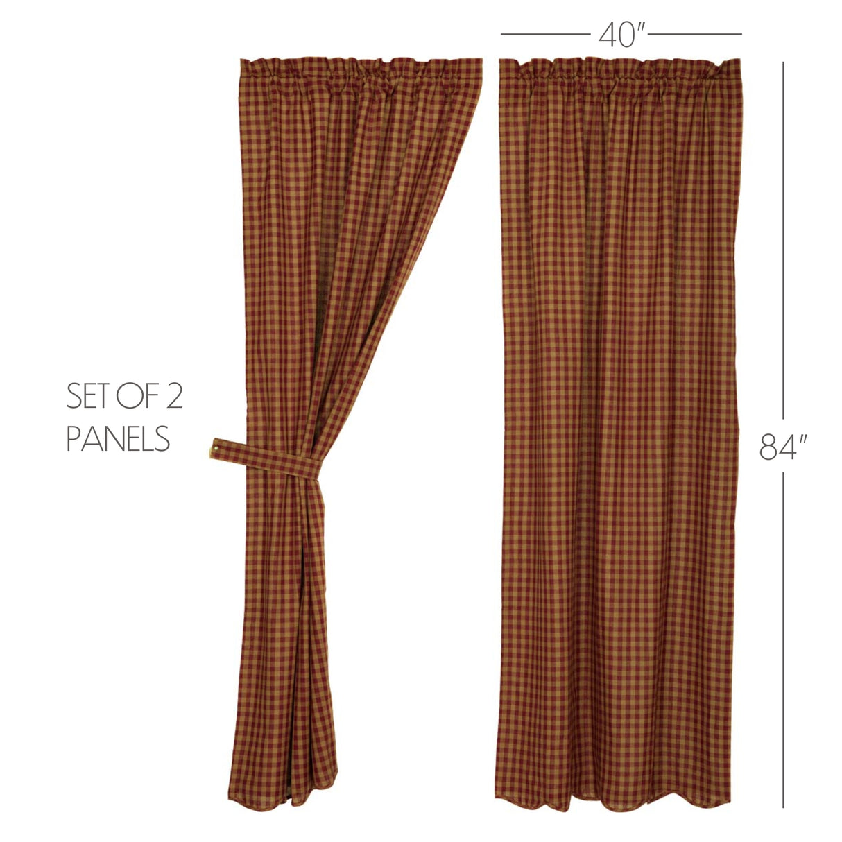 6096-Burgundy-Check-Scalloped-Panel-Set-of-2-84x40-image-1