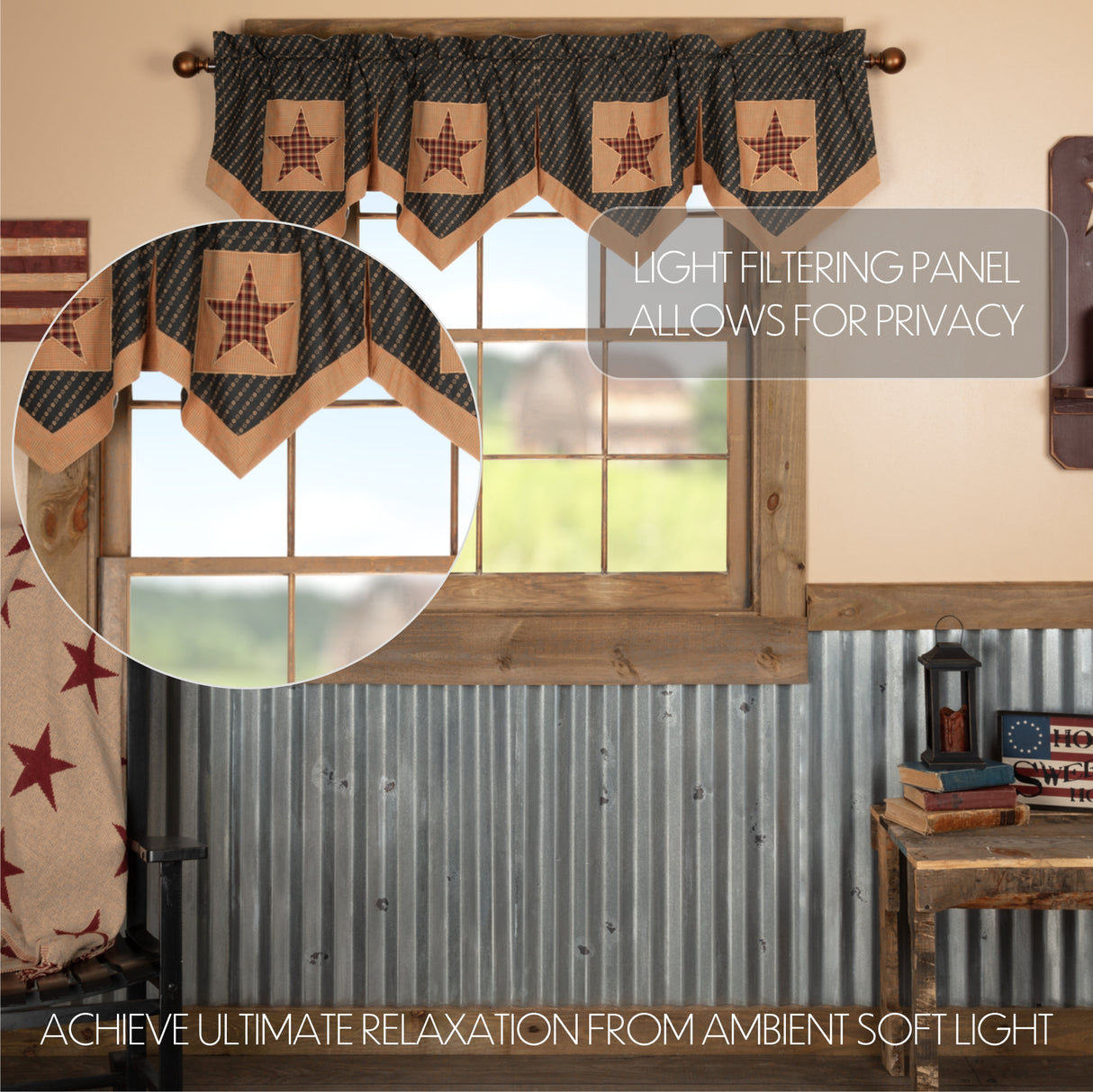 52203-Patriotic-Patch-Star-Block-Valance-Pleated-20x72-image-2