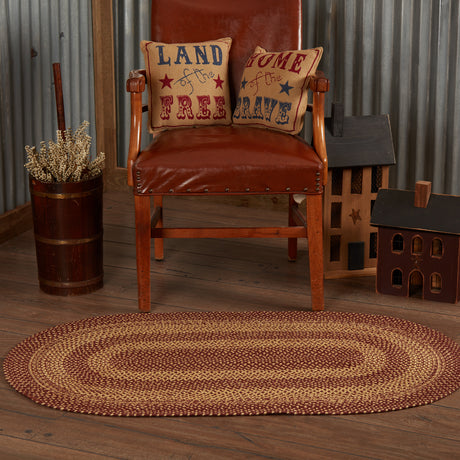 70708-Burgundy-Tan-Jute-Rug-Oval-w-Pad-27x48-image-4