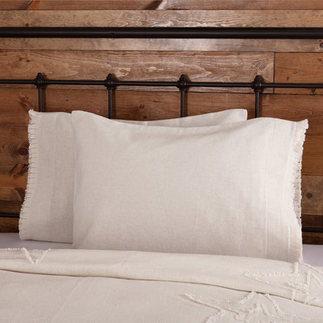 51818-Burlap-Antique-White-Standard-Pillow-Case-w-Fringed-Ruffle-Set-of-2-21x30-image-3