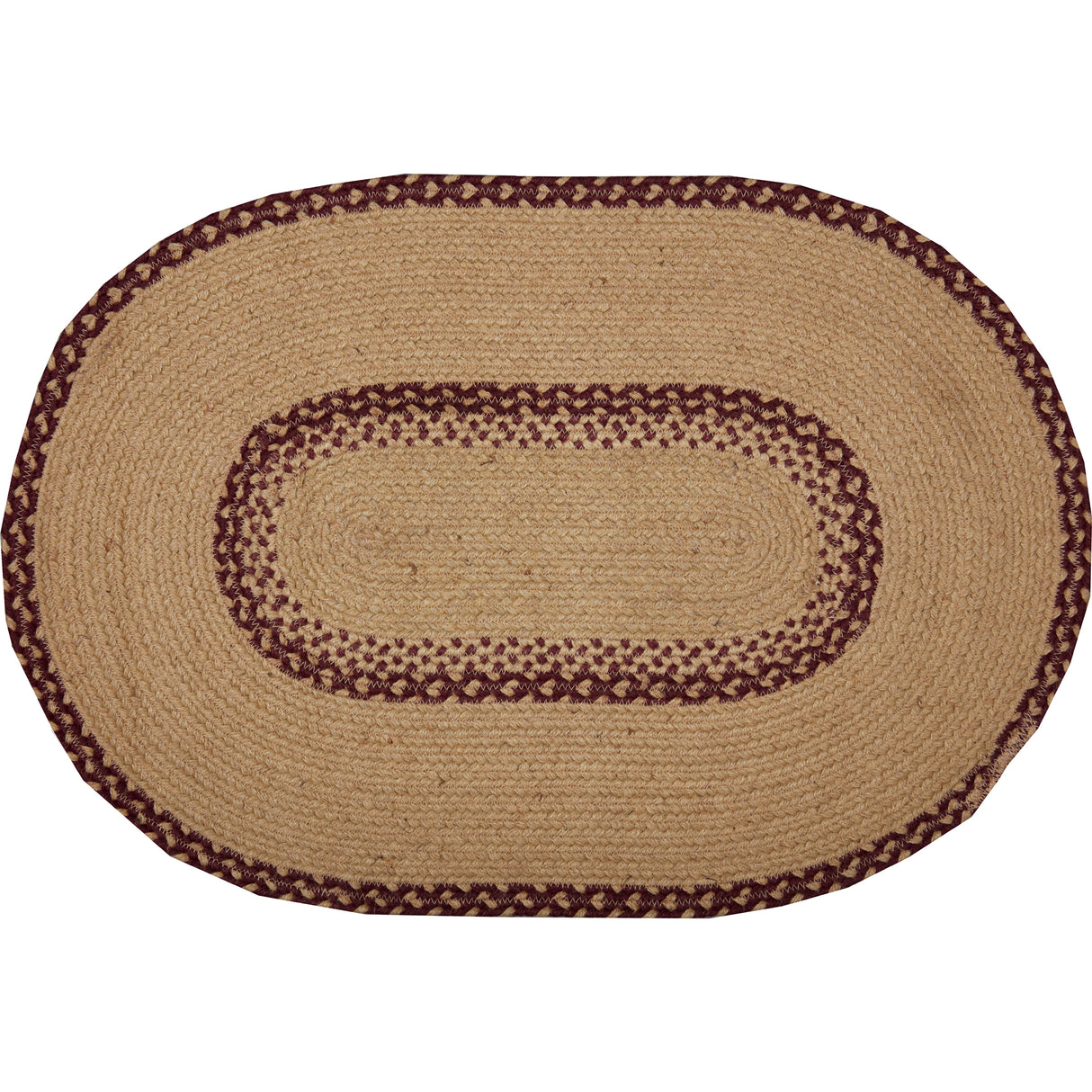 70711-Burgundy-Tan-Jute-Rug-Oval-Welcome-w-Pad-20x30-image-6