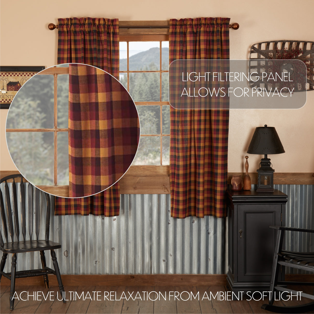 34111-Heritage-Farms-Primitive-Check-Short-Panel-Set-of-2-63x36-image-2