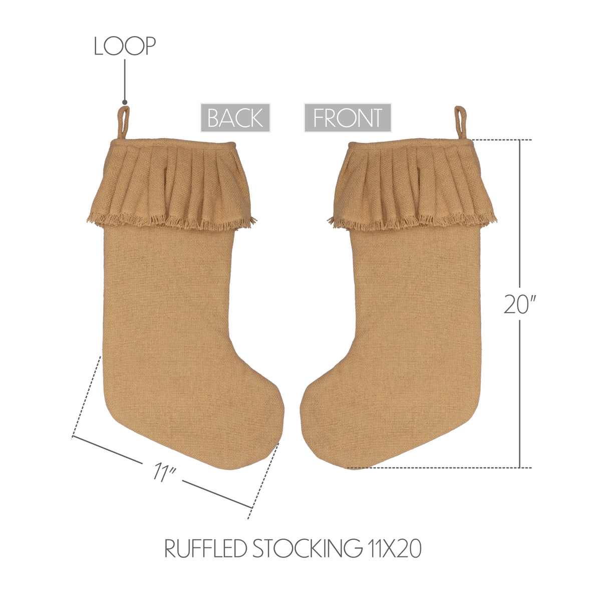 32251-Festive-Natural-Burlap-Ruffled-Stocking-11x20-image