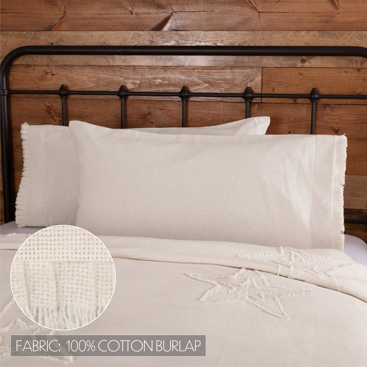 51817-Burlap-Antique-White-King-Pillow-Case-w-Fringed-Ruffle-Set-of-2-21x40-image-2