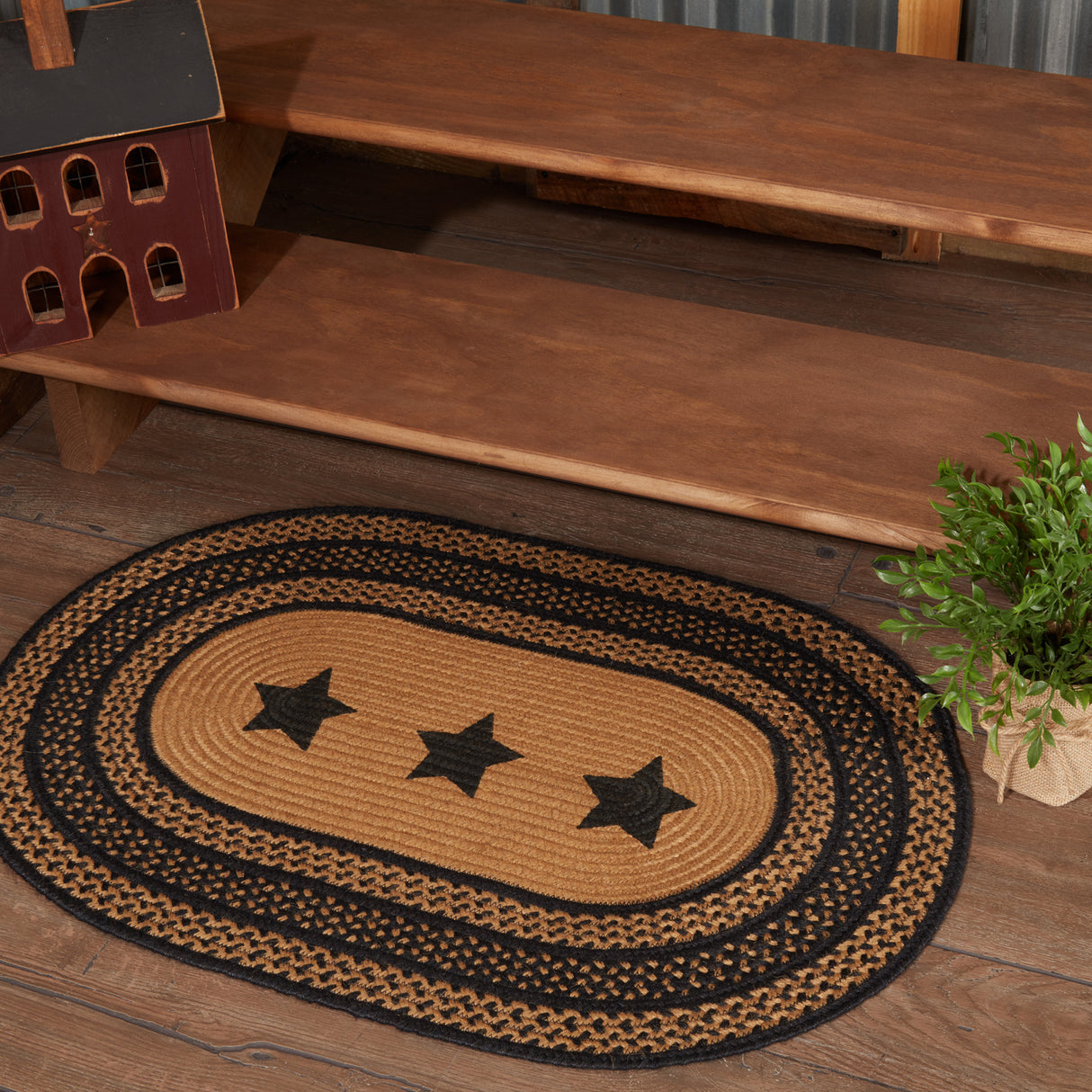 69434-Farmhouse-Jute-Rug-Oval-Stencil-Stars-w-Pad-24x36-image-5