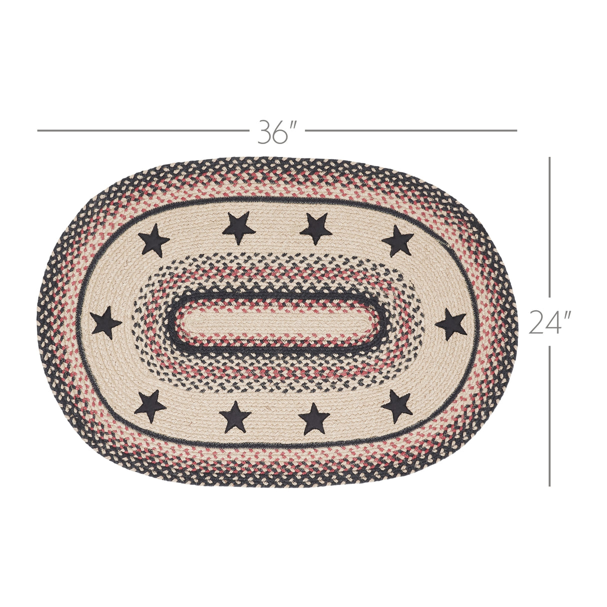 81332-Colonial-Star-Jute-Rug-Oval-w-Pad-24x36-image-1