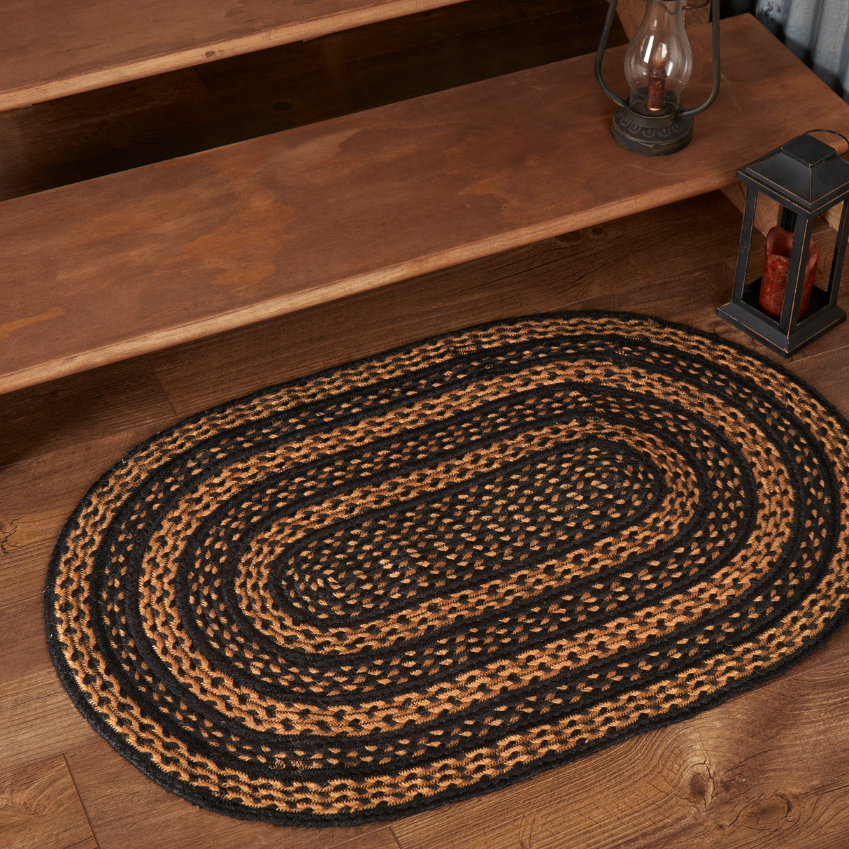 69430-Black-Tan-Jute-Rug-Oval-w-Pad-24x36-image-1