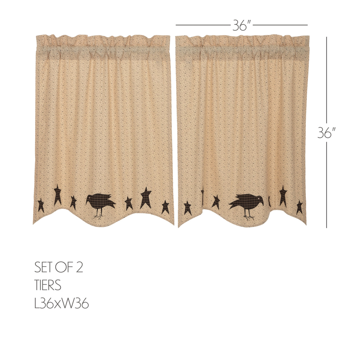 45607-Kettle-Grove-Applique-Crow-and-Star-Tier-Set-of-2-L36xW36-image-1