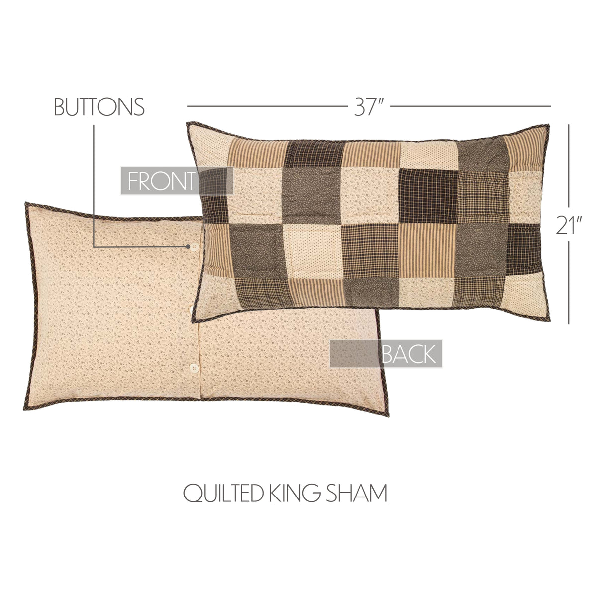 Kettle Grove King Sham 21x37, Set of 2