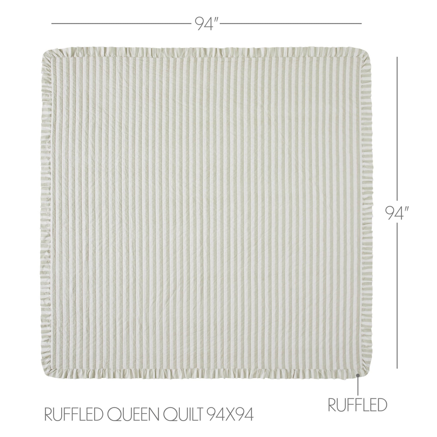 Finders Keepers Ruffled Queen Quilt 94Wx94L