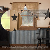 Burlap Natural with Star Curtain Set