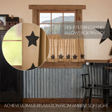 Burlap Natural with Star Curtain Set