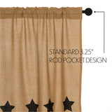 Burlap Natural with Star Curtain Set