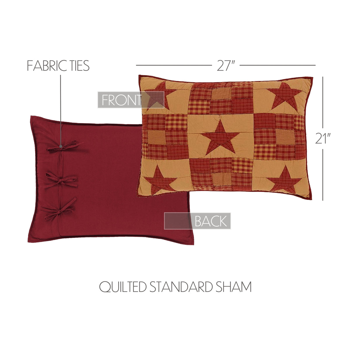 Ninepatch Star Standard Sham 21x27, Set of 2