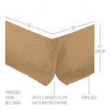 Burlap Fringed Bed Skirt