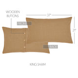 Burlap Natural King Sham 21x37, Set of 2