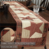Abilene Star Burgundy 13x72 Table Runner & 6 pc 12x18 Placemat Set