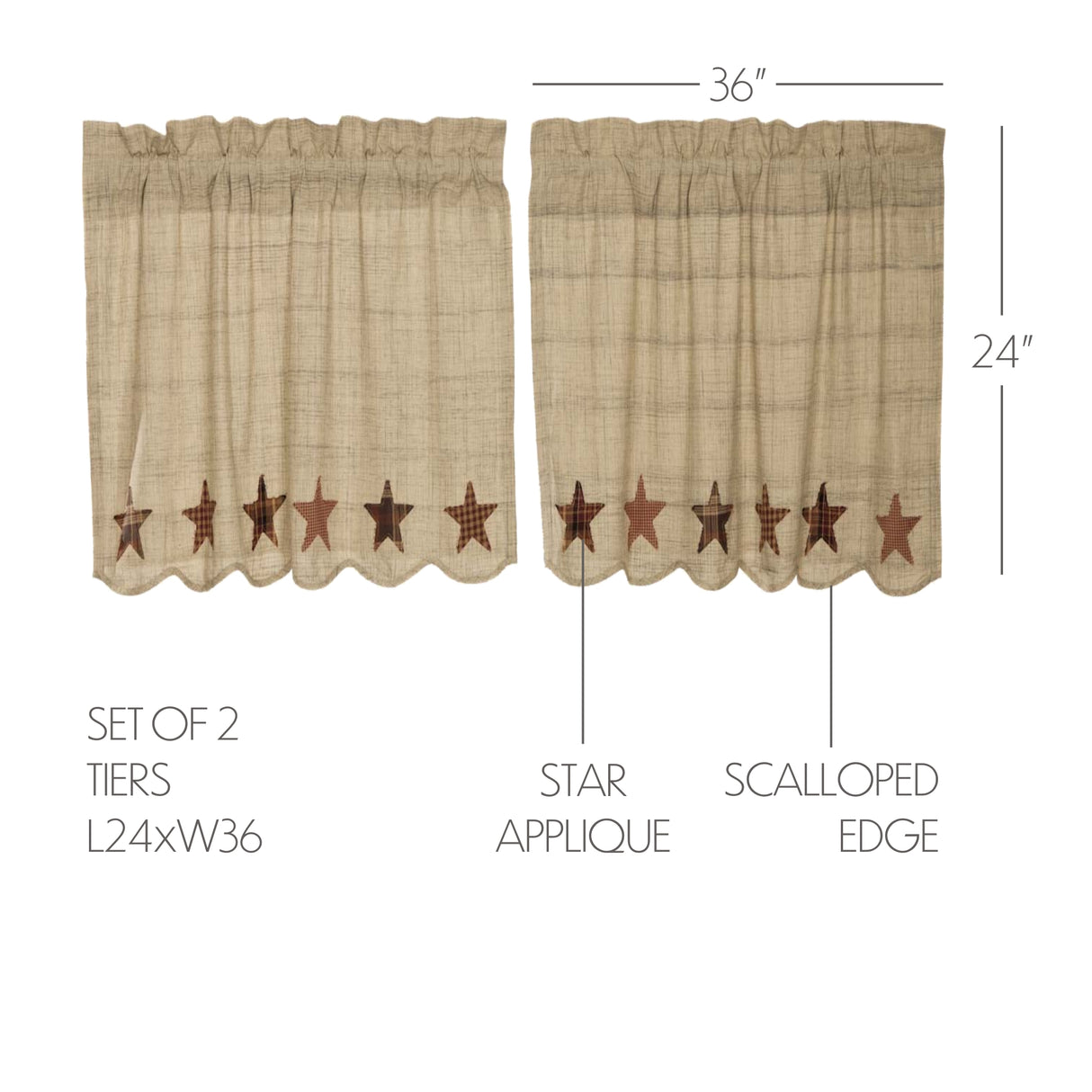 Abilene Star Tan Curtain Set