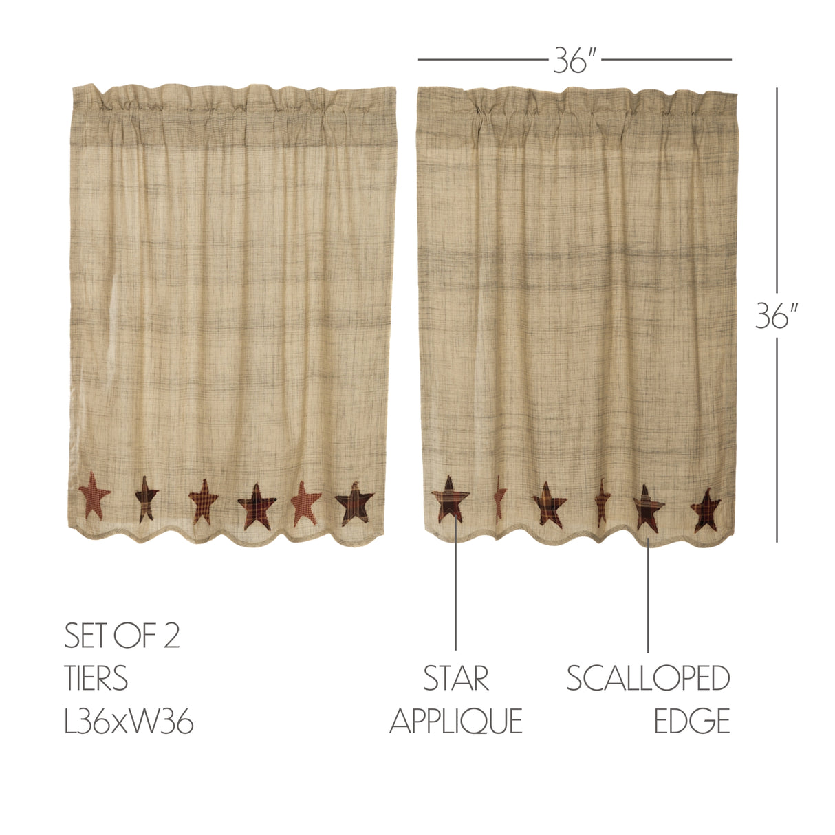 Abilene Star Tan Curtain Set