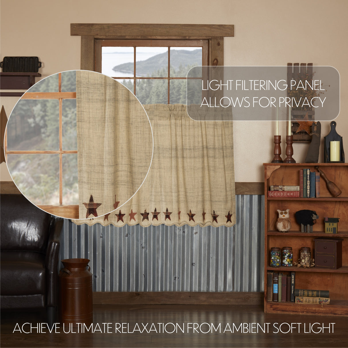 Abilene Star Tan Curtain Set